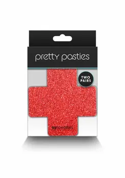 NS Novelties Pretty Pasties Glitter Cross 2 Pair - Sparkling Adhesive Covers