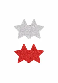 NS Novelties Pretty Pasties Glitter Stars 2 Pairs - Sparkling Adhesive Covers
