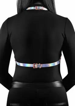 Cosmo Harness Crave Chest Harness Rose Gold Adjustable Vinyl S/M