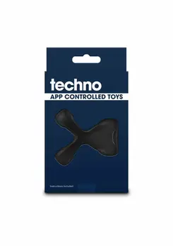 Techno Strobe Rechargeable Vibrating Ring with App Control, Black