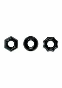 Renegade Chubbies Super Elastic Stackable Rings TPE Black Set