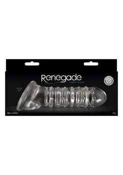 NS Novelties Renegade Ribbed Sleeve Extension TPE Transparent