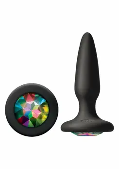 Glams Mini Rainbow Gem Silicone Plug with Colorful Jewel Base