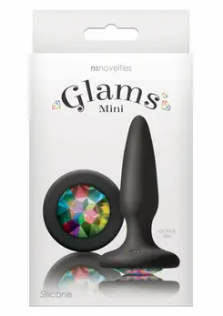 Glams Mini Rainbow Gem Silicone Plug with Colorful Jewel Base