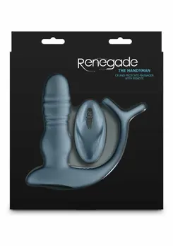 Renegade The Handyman силиконов пръстен за пенис с масажор и дистанционно, черен