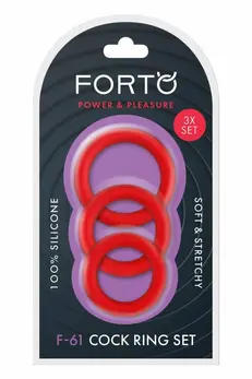 FORTO F-61 3 Piece Silicone Ring Set Blue - Flexible Premium Material