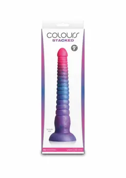 Colours Stacked 9 Inch Silicone Model, Tri-Colored, Satin Finish