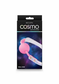 Cosmo Bondage Ball Gag Adjustable Holographic Vinyl Rose Gold