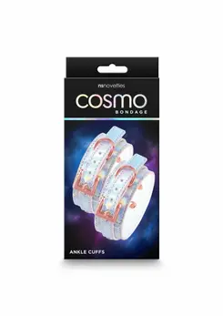 Cosmo Bondage Ankle Cuffs Holographic Vinyl Adjustable Rose Gold