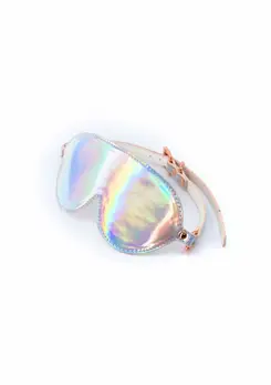 Cosmo Bondage Blindfold Holographic Vinyl Adjustable Rose Gold