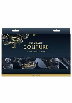 Bondage Couture 6 Piece Kit - Elegant Restraint Set, Blue, Adjustable