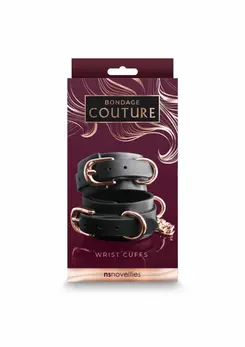 NS Novelties Bondage Couture Wrist Cuffs Blue - Elegant Adjustable Restraints