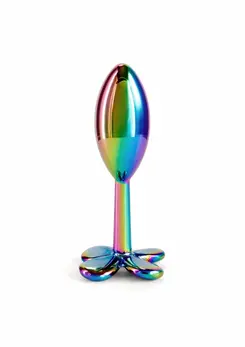 Rear Assets Clover Chrome-Plated Aluminum Plug Medium Pink Gem