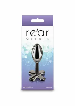 Rear Assets Clover Chrome-Plated Aluminum Plug Medium Pink Gem