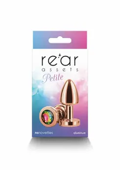 NS Novelties Rear Assets Petite Chrome-Plated Aluminum Plug Pink Gem