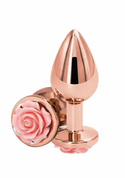 Rose Buttplug Medium Chrome-Plated Aluminum Visual Accent