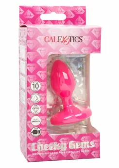 CalExotics Cheeky Gem Vibrating Probe Medium - Silicone, 10 Modes, Black