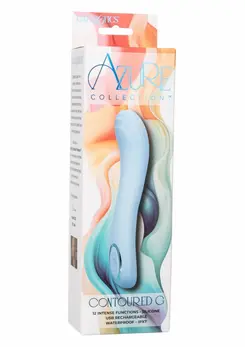Azure Collection Contoured G Vibrating Massager, 12 Modes, Blue