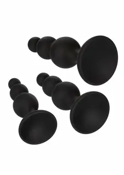 CalExotics Silicone Beaded Anal Kit 3-Piece Graduated Set Black