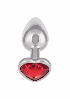 Jewel Small Ruby Heart Plug Metal Intimate Accessory Nickel-Free