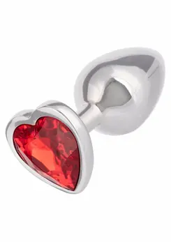 Jewel Small Ruby Heart Plug Metal Intimate Accessory Nickel-Free