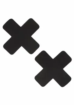 Boundless 2 Nipple Pasties Self-Adhesive X-Shaped Black Set
