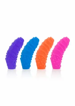 Posh Silicone Finger Swirls - Colorful Textured Finger Sleeves Set