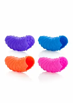 Posh Silicone Finger Swirls - Colorful Textured Finger Sleeves Set