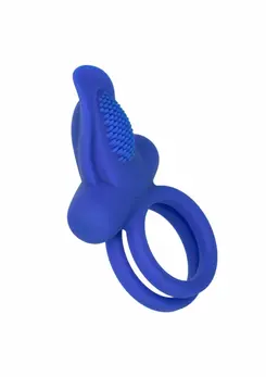 CalExotics Dual Pleaser Enhancer Rechargeable Silicone Ring Black