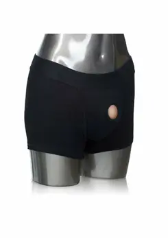 Packer Gear Boxer Brief Harness Black - Comfortable Cotton System L/XL