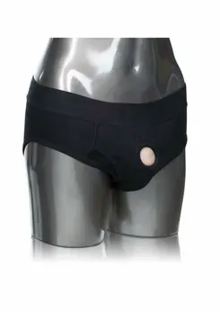 Packer Gear Brief Harness Black Cotton/Spandex Secure Fit 716770081384