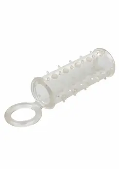 Sensation Enhancer Extension Sleeve with Beaded Surface, Open-End, TPE