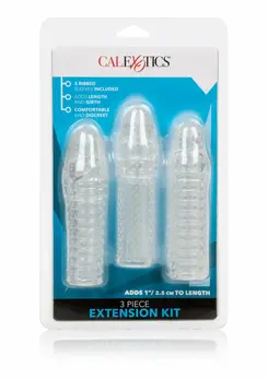 CalExotics Extension Kit 3 pcs - Set of Anatomical Enhancer Sleeves, Clear