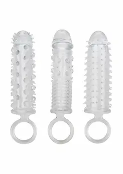 CalExotics Textured Extension Set 3 pcs - Flexible TPE Enhancer Sleeves