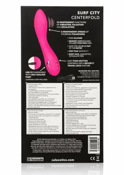 Surf City Centerfold Silicone Wand Massager, Waterproof, USB Rechargeable