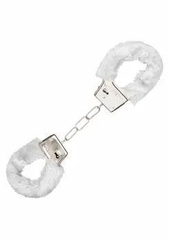 Playful Furry Cuffs Adjustable Faux Fur Metal Restraint System Black