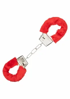 Playful Furry Cuffs Adjustable Metal Handcuffs with Faux Fur Black