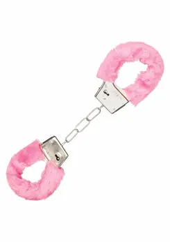 Playful Furry Cuffs Adjustable Faux Fur Metal Restraint System Black