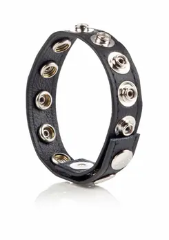 COLT Leather C/B Strap 8-snap Adjustable Black Leather System