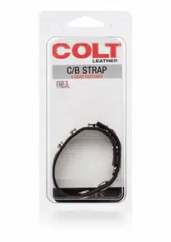 COLT Leather C/B Strap 5-Snap Adjustable Black Leather Support Ring