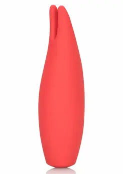 CalExotics Red Hot Flare Dual-Tip Silicone Massager, Rechargeable, Red