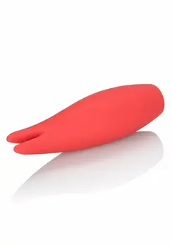 CalExotics Red Hot Flare Dual-Tip Silicone Massager, Rechargeable, Red