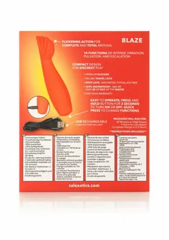 CalExotics Red Hot Blaze Compact Silicone Vibrating Device Red