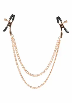 CalExotics Entice Tiered Adjustable Intimate Clamps with Chain, Gold
