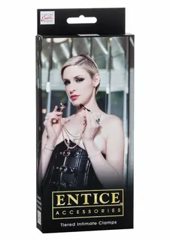 CalExotics Entice Tiered Adjustable Intimate Clamps with Chain, Gold