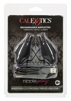 CalExotics Rechargeable Nipplettes Adjustable Vibrating Clamps Pink