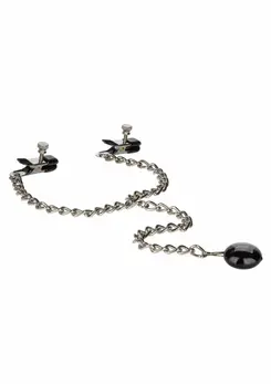 CalExotics Nipple Play Weighted Disc Adjustable Nipple Clamps Black