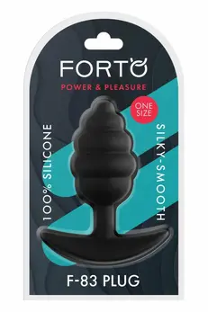FORTO F-83 SPIR Plug Black Medium Silicone Ribbed Design