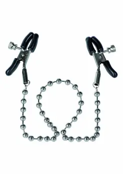 CalExotics Nipple Play Silver Beaded Adjustable Clamps, Nickel-Free Iron