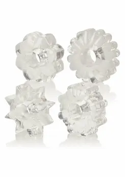 Basic Essentials 4 Pack Super Stretchy TPR Enhancer Rings Set
